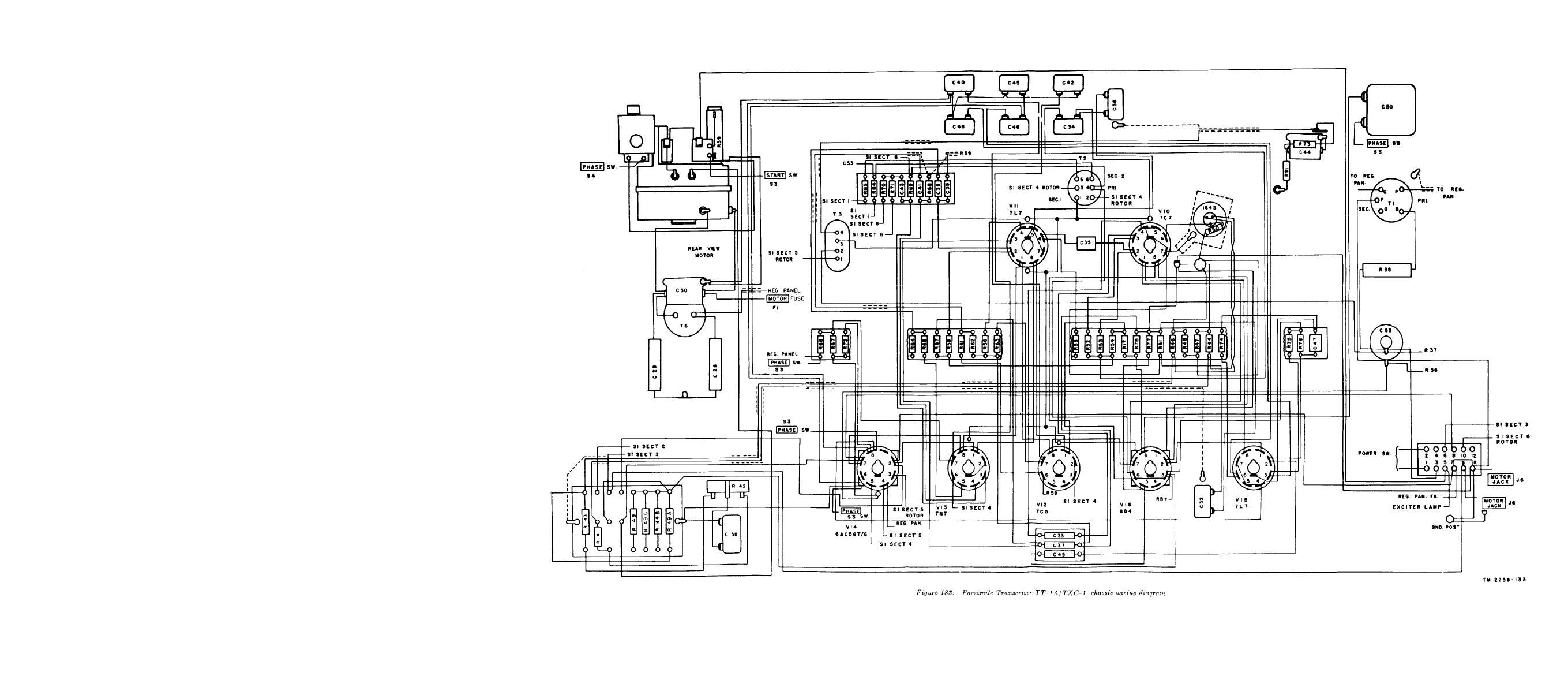 Figure 183. Facsimile Transceiver TT-1A/TXC-1, chassis wiring diagram